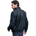 thumbnail image 5 of WenVen Men's Leather Jacket Fleece Lined Bomber Faux Leather Jacket Blue 2XL, 5 of 7