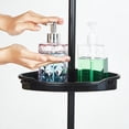 thumbnail image 3 of No-Drill Corner Shower Caddy Tension Pole, Rust-Resistant Bathroom Storage Organizer with 4-Tier Adjustable Shelves & Rubber Pad, 101.6''- 122'' Height, Black, 3 of 8