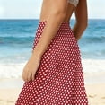thumbnail image 3 of Women's Bohemian Chiffon Wide-Leg Pants Polka Dot Lightweight Sheer Mesh Pants Sun Protection Beach Trousers,XXL,Wine, 3 of 6