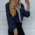 thumbnail image 2 of Pimelu Women Tops Dressy Casual Long Sleeve, Womens V Neck Lace Shirts Puff Sleeve Button Down Casual Floral Stars Print Blouses Tops Elegant Work Office Business Tunics Fall Female, 2 of 5