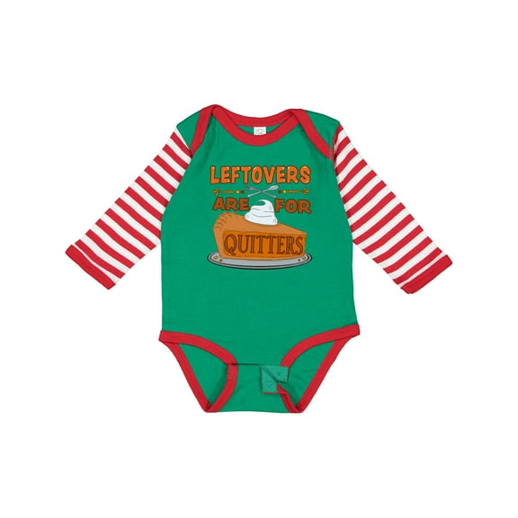 Inktastic Leftovers Are for Quitters with Pumpkin Pie Boys or Girls Long Sleeve Baby Bodysuit