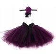 thumbnail image 2 of Conjunto de 2 piezas de falda tutú para niña recién nacida, ropa para baile, accesorios para fotos, disfraz con diadema (morado, azul), 2 of 3