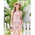 thumbnail image 2 of Ekouaer Two Piece Summer Outfits 2 Piece Sets Cruise Lounge Set Sleeveless Tank & Shorts Pajama Set with Pockets, 2 of 6