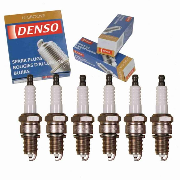 6 pc DENSO 3027 Standard U-Groove Spark Plugs for W16EX-U Ignition Wire Secondary
