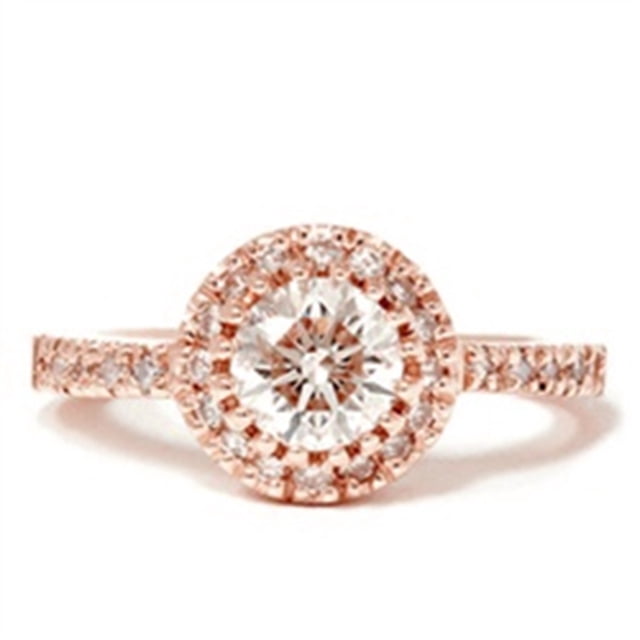 Bague Halo en Diamants 3/4 Ct en Or Rose 14 K