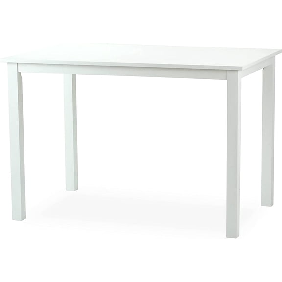 Dining Kitchen Rectangular Classic Table Solid Wooden Modern in White Finish