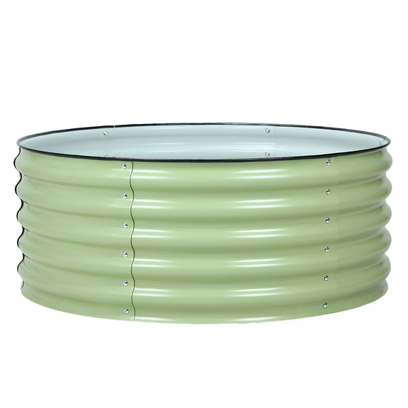 Aoodor 17" Tall 42" Metal Raised Garden Bed Kit, Outdoor Round Planter Box for Vegetables, Flowers, Herbs, Green