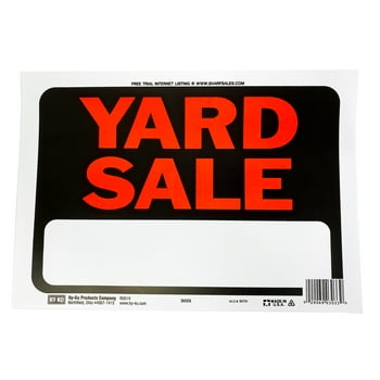 Hy-Ko Plastic 8.5 x 12 inch Yard Sale Sign, Bold Colors, Text Box