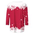 thumbnail image 5 of 2024 Christmas Shirts for Women Casual Red Wine Glass Graphic Tees Trendy 3/4 Sleeve Tops Xmas Holiday T-Shirt Ladies Cute Snowflake Crewneck Tunic Blouse,#10_Wine Glass_Hot Pink,4X-Large, 5 of 5