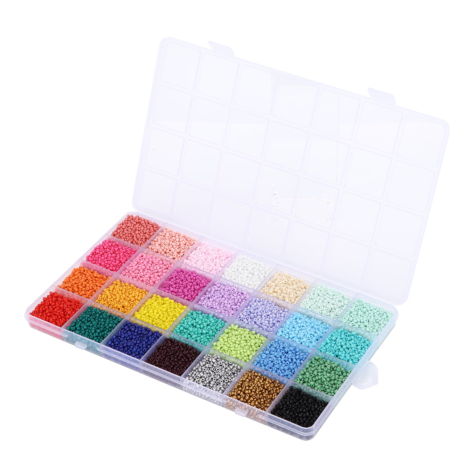 Mgaxyff Bracelet Beads,14000Pcs Bracelet Beads 28 Colors 2mm Glass Seed Beads for Jewelry Making  Art,Glass Seed Beads