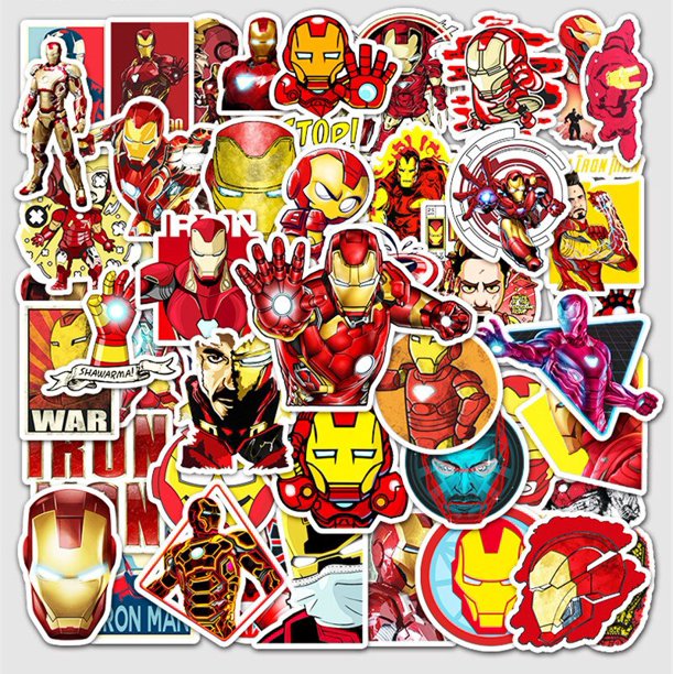 10/30/52Pcs/Set Disney Marvel Avengers Iron Man Stickers Cool Laptop Guitar Skateboard Travel Luggage Waterproof Sticker ToysChina Gong Bohan LED