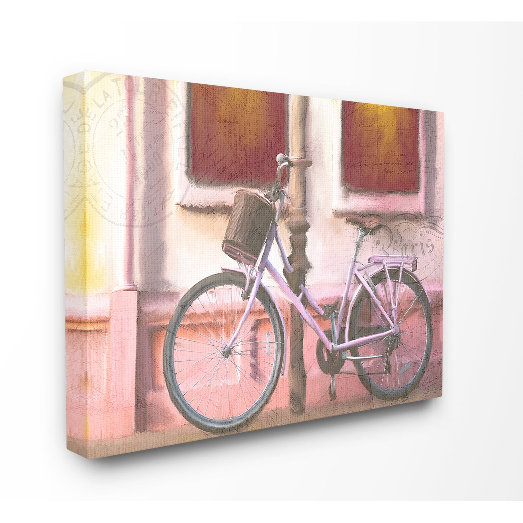 The Stupell Home Decor Golden Hour Warm Bicycle at Sunset Painting Canvas Wall Art