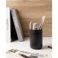 thumbnail image 6 of BosilunLife Toothbrush Holders, 14oz Eco Ceramic Bathroom Tooth Brush Holders, Matte Black Toothbrush Holder, Mouthwash Cups for Bathroom Countertop (Striped), 6 of 6