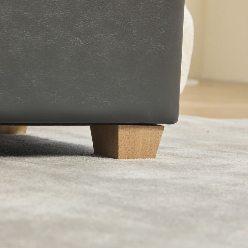 AISWORD 60.2"W Upholstered PU Storage Bench,Tufted Flip-Top Ottoman for Living Room, Bedroom, Entryway