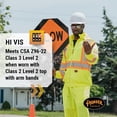 thumbnail image 5 of Pioneer Hi Vis Safety Traffic Work Pants for Men - Breathable Mesh Panels - Boot Access - Pockets - Class 3 - Yellow/Green, 5 of 9