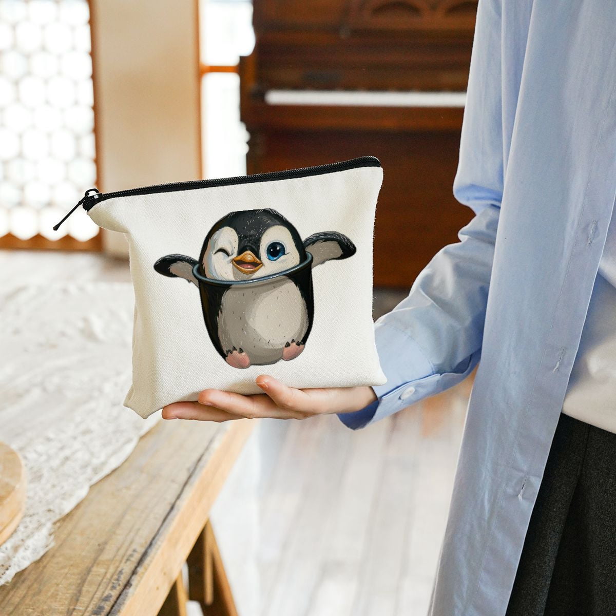 1749 Penguin Bag Cute Funny Novelty Small Purse Wallets Aesthetic Casual Pia Penguin Crossbody Bag - Black | JW PEI main image 3