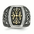 thumbnail image 4 of Bague Croix Jaune Vintage en Acier Inoxydable Religieuse, 4 of 11