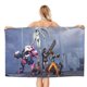 thumbnail image 1 of Overwatch Toalla de playa de secado rápido con diseño temático, regalo para mujeres y niñas, ideal para cumpleaños, fans, amantes de la música, uso en la playa o al aire libre, 78 × 180 cm, 1 of 6