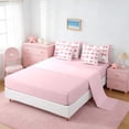 thumbnail image 4 of Manfei Cartoon Pink White Seashell Starfish Bow Heart Bedding Comforter Set for Kids Girls, Marine Life Print Full Bedding Set, Pink Reversible 7-Piece, 4 of 6