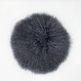 thumbnail image 1 of Gray Round Mongolian Lamb Fur With Featherdown Insert Pillow, 1 of 1