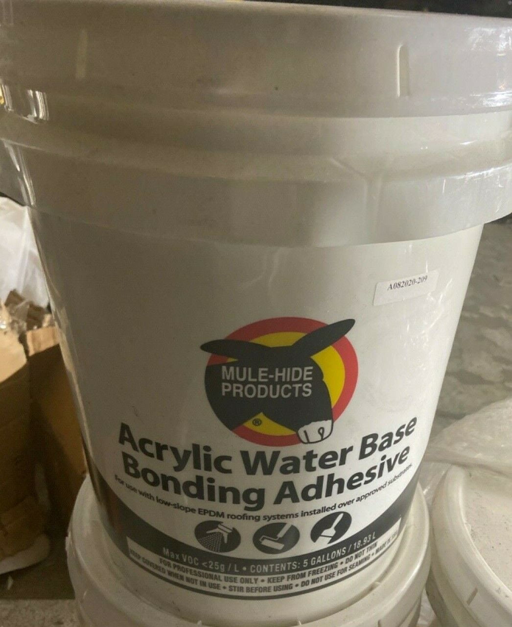 NEW Acrylic Water Base Bonding Adhesive EPDM MuleHide, 5 GALLONS