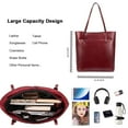 thumbnail image 6 of Kattee Vintage Genuine Leather Tote Shoulder Handbag for Woman with Adjustable Handles, 6 of 6
