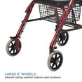 thumbnail image 4 of Lumex 4 Wheel Rollator Walkabout Junior  Burgundy Lightweight Aluminum 1 Count, 4 of 5