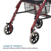 Lumex 4 Wheel Rollator Walkabout Junior Burgundy Lightweight Aluminum 1 Count