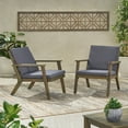 thumbnail image 2 of Sasha Outdoor Acacia Wood Club Chairs with Cushions, Set of 2, Gray, Dark Gray, 2 of 9