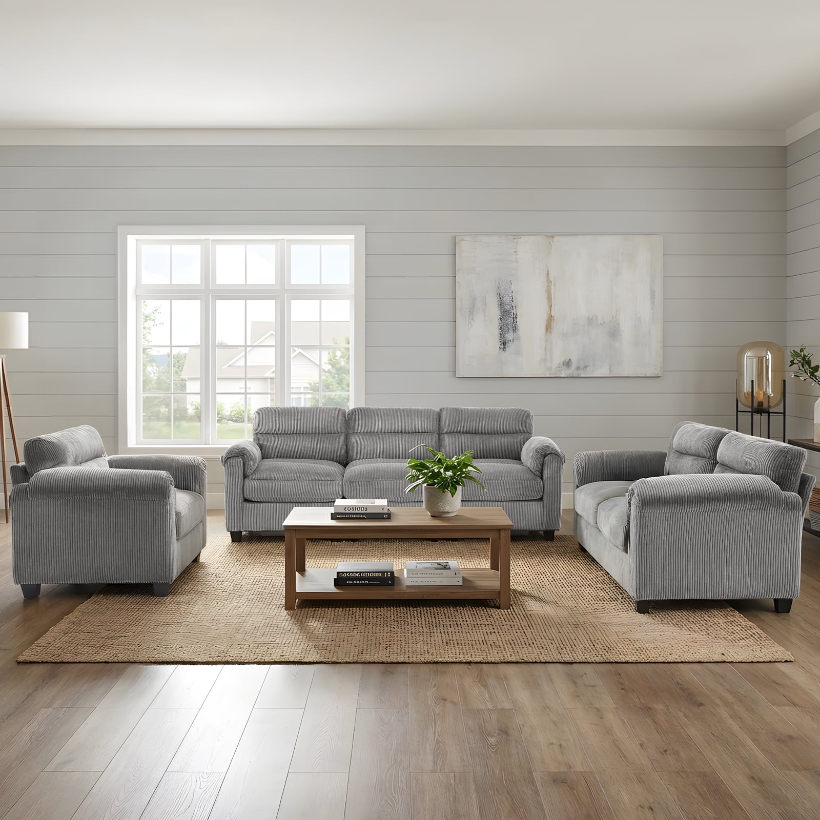 Bonzy Home Modular Sectional Sofa Couches Living Room Sofa Set Ideal for Small Spaces & Family Fun Gray