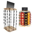 thumbnail image 1 of Organisateur de Collations, Support à Puces 40 Clips Rotation 360 Degrés avec Base en Bois pour Bureau, 1 of 7
