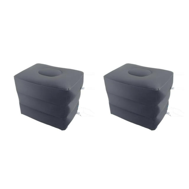 tamizeot Inflatable Foot Rest 3 Layers Foot Stool Foot Rest Pillow for Travelling Deep Gray 40 x 30 x 43cm 2Set