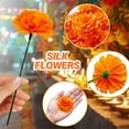 thumbnail image 4 of Duslogis 60Pcs 2.3'' Marigold Flower Heads Bulk, Silk Marigold with Stems Artificial Flowers for Diwali Home Decor Day of The Dead Wreath Garland (Orange), 4 of 5