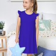 thumbnail image 4 of Fotbe Darkblue Vestido de Dormir para Niñas de 3 a 10 Años, Mangas Cortas, Estilo Princesa, Pijama Camisón con Mangas Voladas-XX-Large, 4 of 6