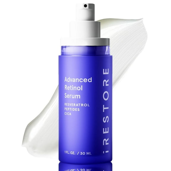 iRestore Retinol Serum for Face - 1% Retinol with Peptides & Hyaluronic Acid - Anti Aging Night Serum for Sensitive Skin - Fragrance Free, Reduces Fine Lines, Wrinkles, Uneven Tone & Texture