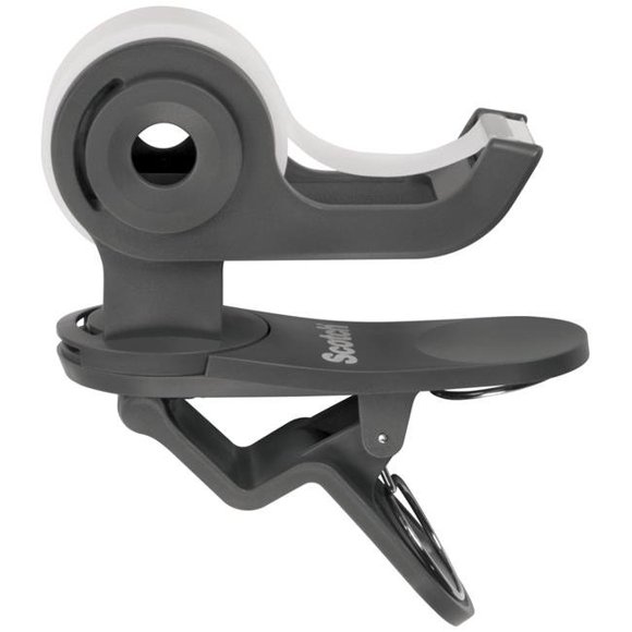 0.75 x 350 in. Clip Tape Dispenser with 1 Roll of Tape, Black