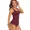 wind red, variant on Womens Shoulder Straps Swimsuit Top Ribbed Fabric Tankini Top Tie-Side Drawstrings Bathing Suit Top Tummy Control Sporty Swimsuit Top