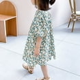 thumbnail image 6 of ibuvkizy Girls Summer Dresses Baby Princess Dress Girls Floral Dresses Bubble Sleeve Skirt Rustic Style Children's Princess Dresses 2-6 Years Toddler Birthday Party Gown Kids Cute, 6 of 8