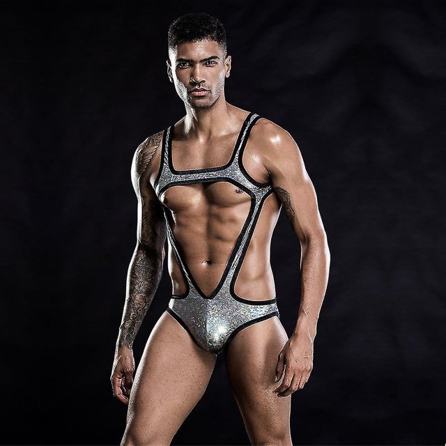 Men's Sexy Bodysuit Cutout Lingerie Cosplay Seduction Uniform Nightclub Costume