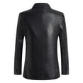 thumbnail image 5 of Fgnfyis Suit Jacket for Men Mens Jacket Suit Fashion Trend Casual Textured Leather Jacket Outerwear for Stylish Jackets for Men Black XXXL, 5 of 5