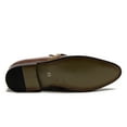 thumbnail image 3 of New Men's 36982 Perforated Leather Lined Vamp Belt Slip On Loafers Shoes, Cognac, 12, 3 of 3
