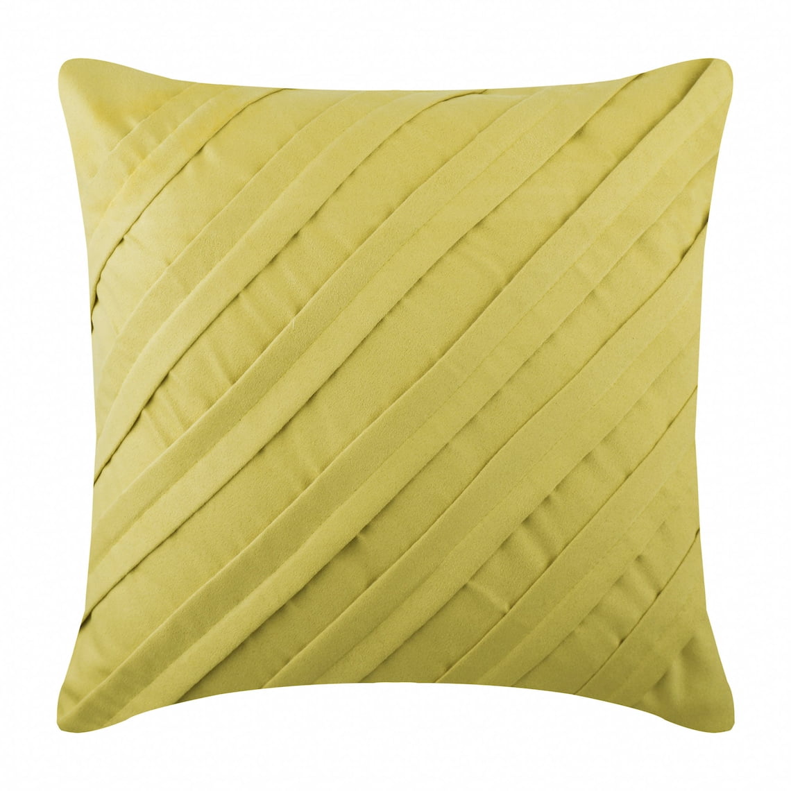 Butter Yellow Pillow Shams, Textured Pintucks Solid Color Pillow Sham