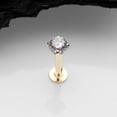 thumbnail image 2 of 14 Karat Gold OneFit Threadless Prong Set Gem Top Flat Back Stud Labret, 2 of 5