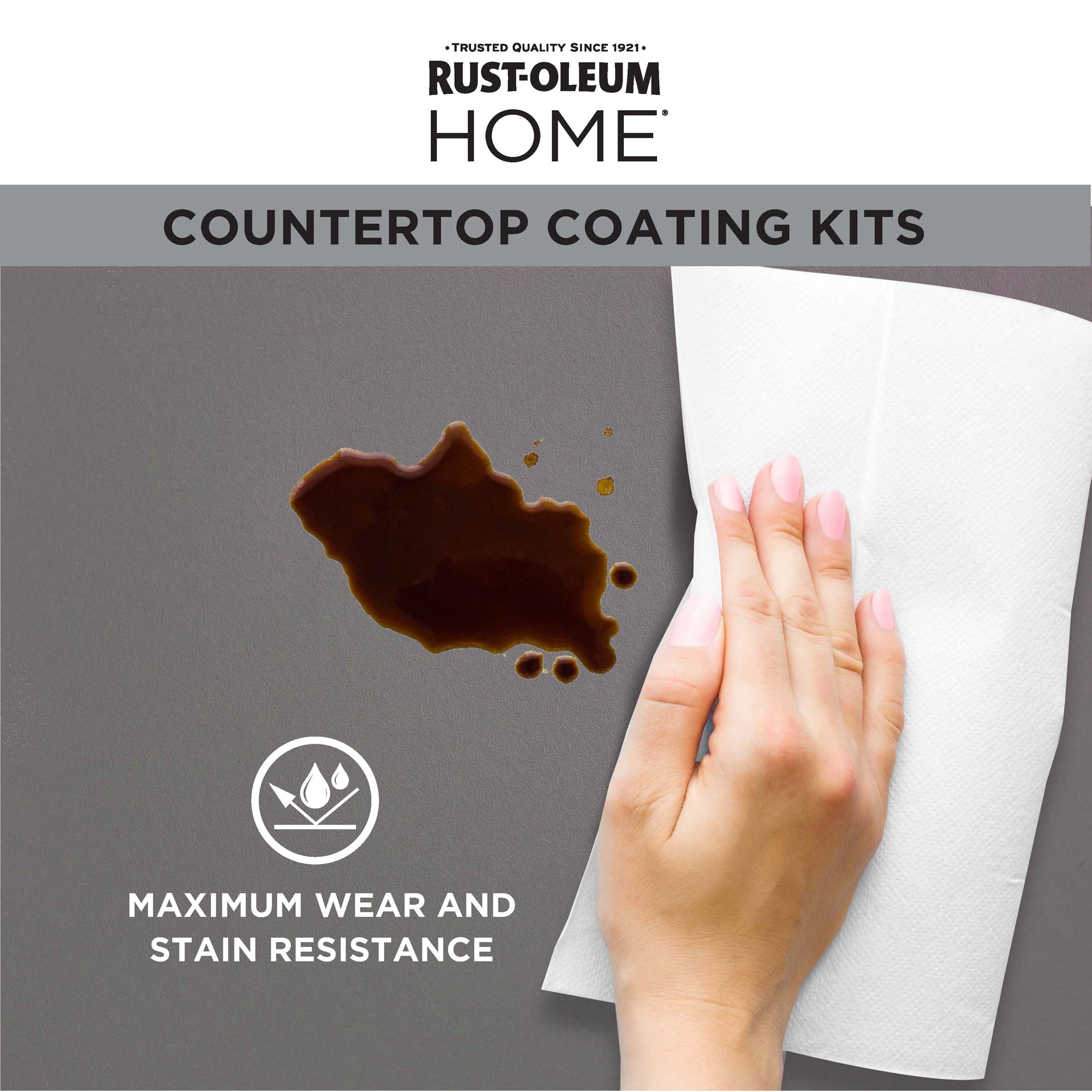 Steam Gray, Rust-Oleum HOME Countertop Satin Coating Kit-38496220T, Quart
