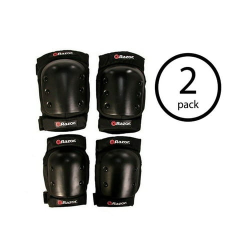 Razor Deluxe Youth Multi-Sport Elbow & Knee Pad Safety Pro Set, Black (2