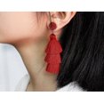 thumbnail image 3 of Colorful Layered Tassel Earrings Bohemian Tiered Tassel Stud Dangle, 3 of 3