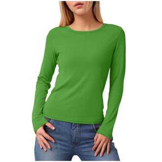 T-shirt Vintage Gildan Ultra Cotton Jaune Femme Manches Longues - Taille XL