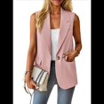 thumbnail image 3 of Chaleco Sin Mangas de Verano para Mujer, Estilo Informal, para Oficina, con Bolsillos. Rosa L, 3 of 9