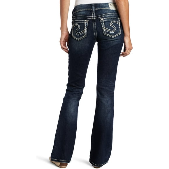 Silver Jeans co Womens Suki Mid Rise Bootcut Jeans, Indigo, 28W x 32L