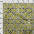 thumbnail image 2 of oneOone Cotton Poplin Twill Yellow Fabric Geometric & Floral Block Dress Material Fabric Print Fabric By The Yard 56 Inch Wide, 2 of 4